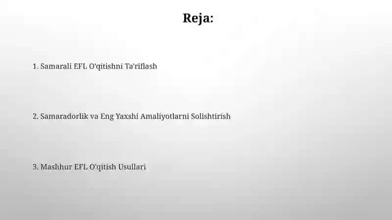 Samarali EFL O'qitishni Ta'riflash 2