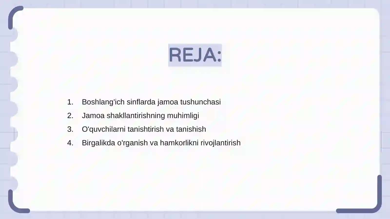 Boshlang'ich sinflarda o'quvchilar jamoasini shakllantirish boaqichlari 2
