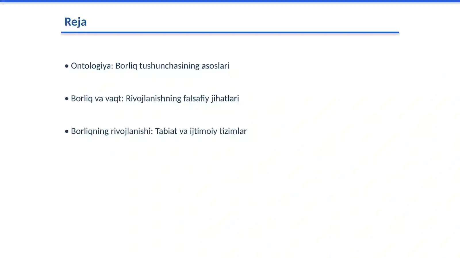 Borliq(ontologiya) va rivojlanish falsafasi 2