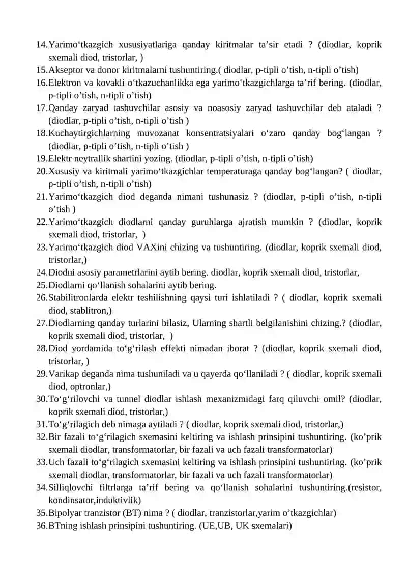 Elektronika va mikroprotsesseor texnikasi 2
