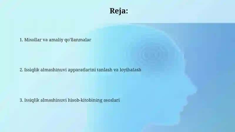 Issiqlik almashinish qurilmalarini hisoblash 2