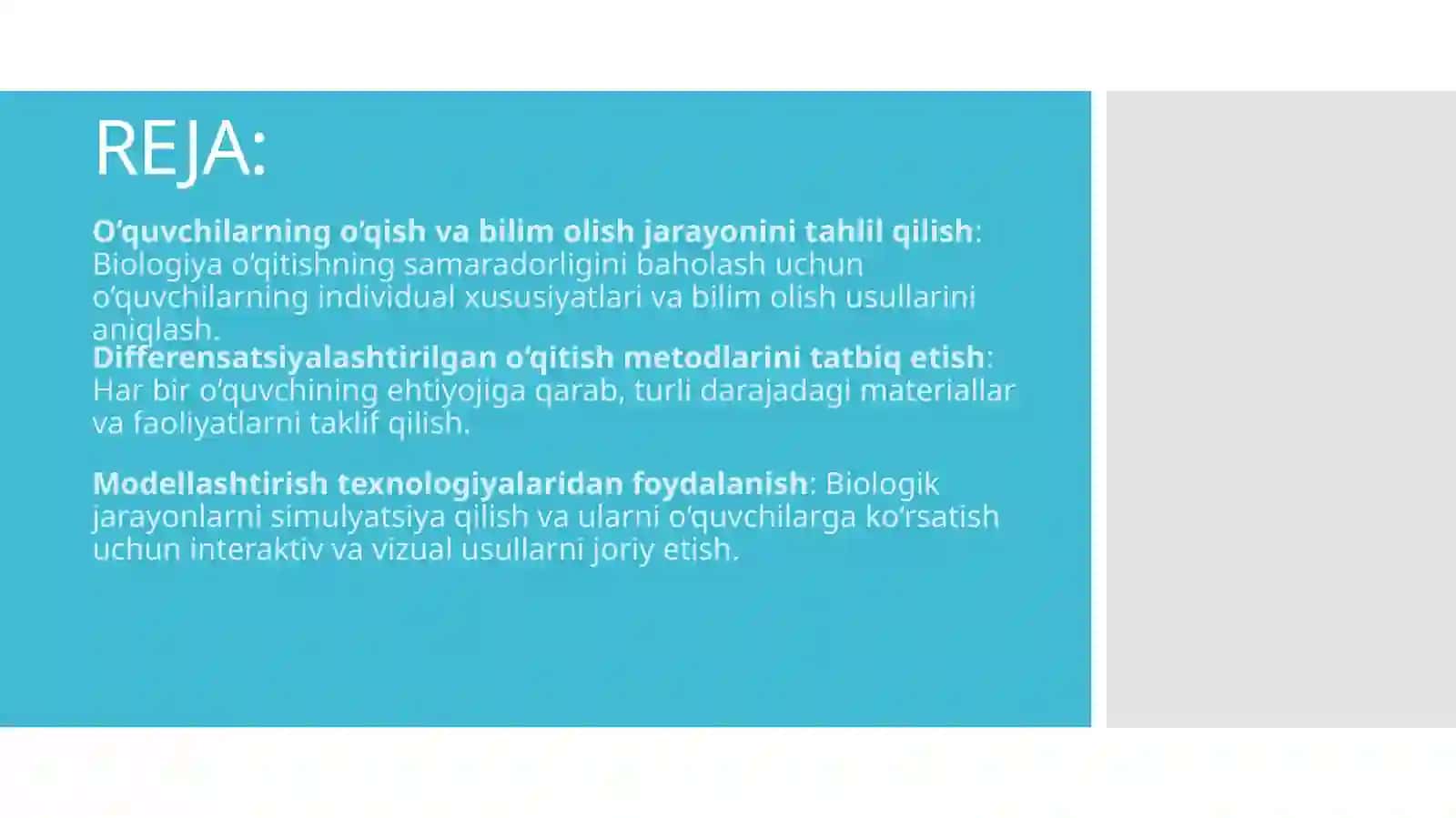 Biologiyani o'qitish 2