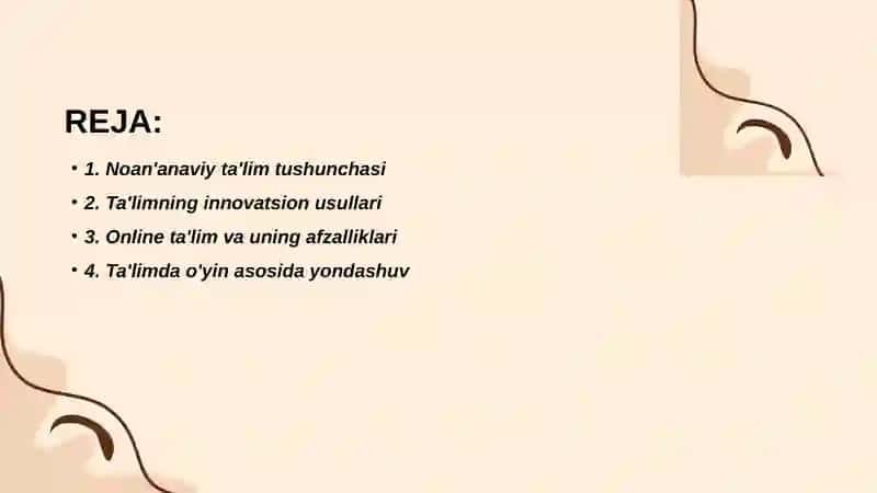 Ta'limni tashkil etishning noan'anaviy shakli 2