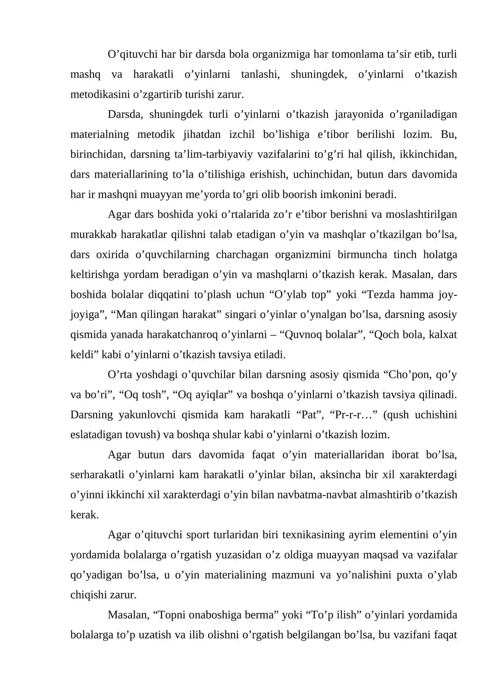 Harakatli O'yinlar Metodikasi 2