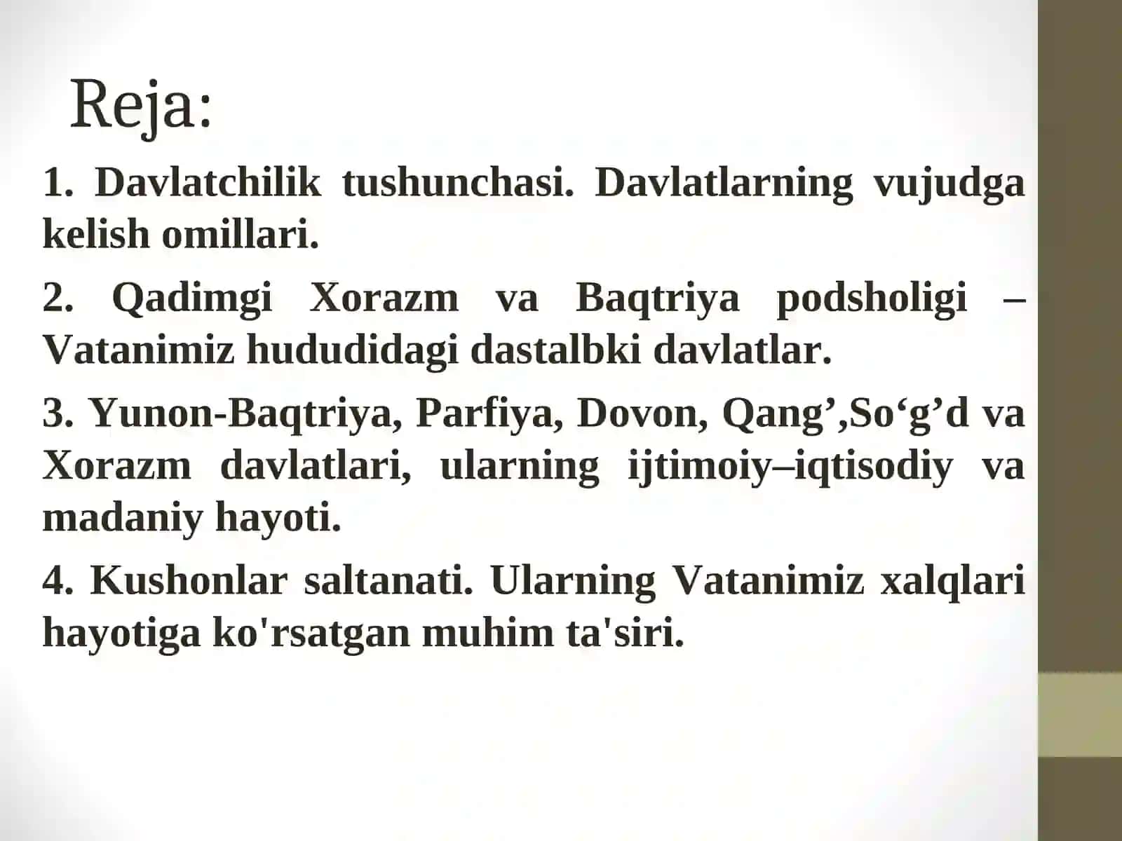 O’zbek davlatchiligining shakllanishi va dastlabki taraqqiyot bosqichlari 2