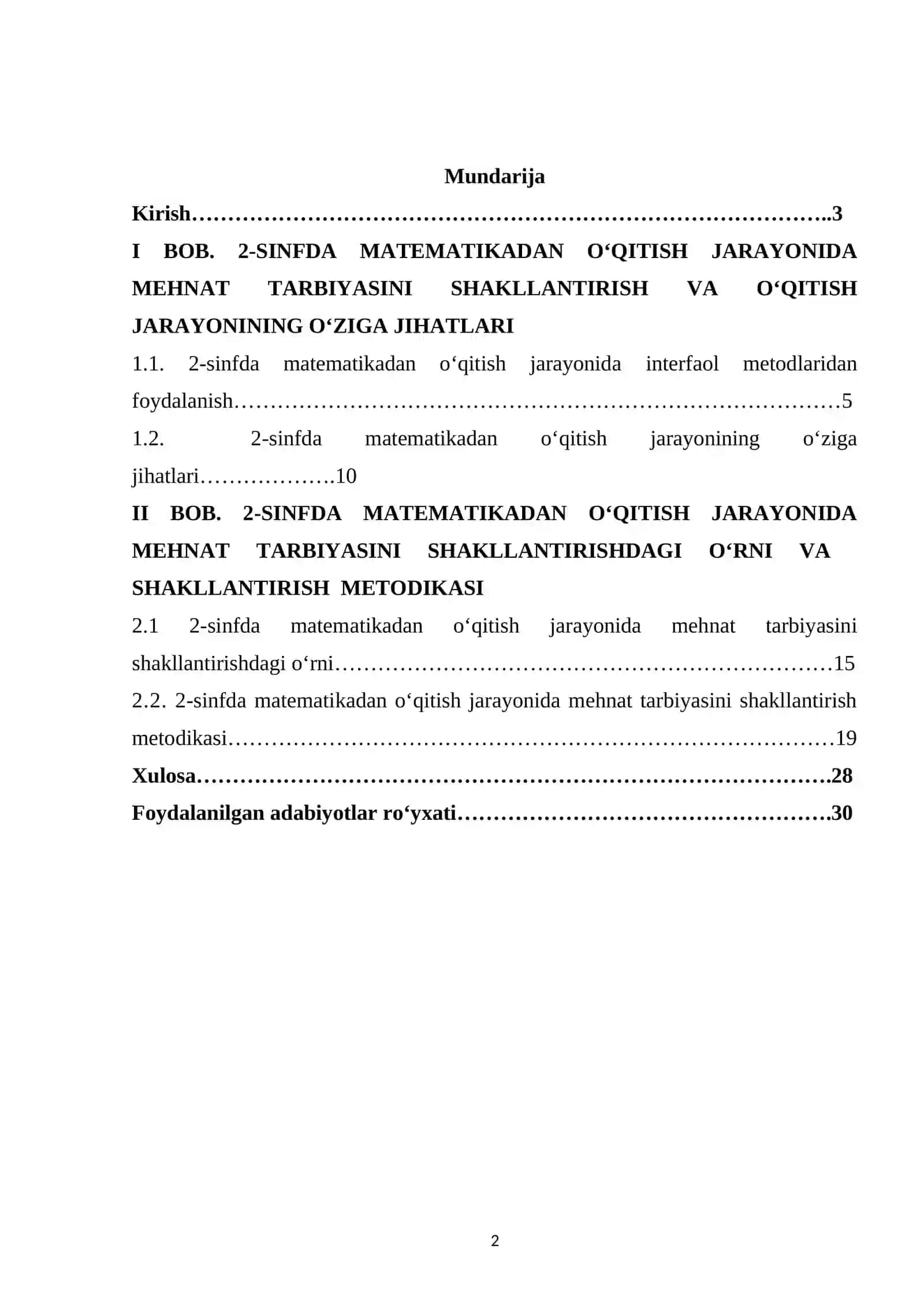 BOSHLANG‘ICH SINFDA MATEMATIKA O‘QITISH JARAYONIDA MEHNAT TARBIYASINI SHAKLLANTIRISH METODIKASI (2-SINF MISOLIDA) 2