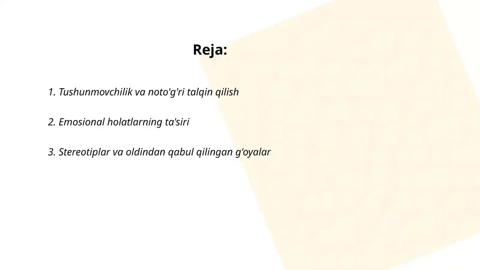 Muloqot jarayonidagi psihologik to’siqlar 2