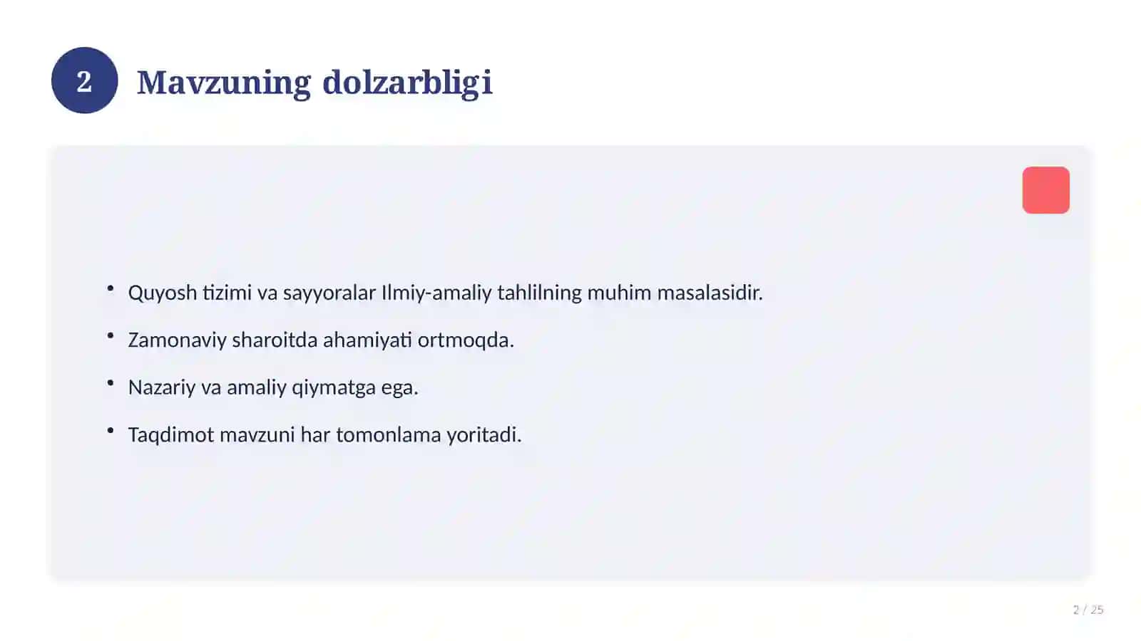 Quyosh tizimi va sayyoralar 2