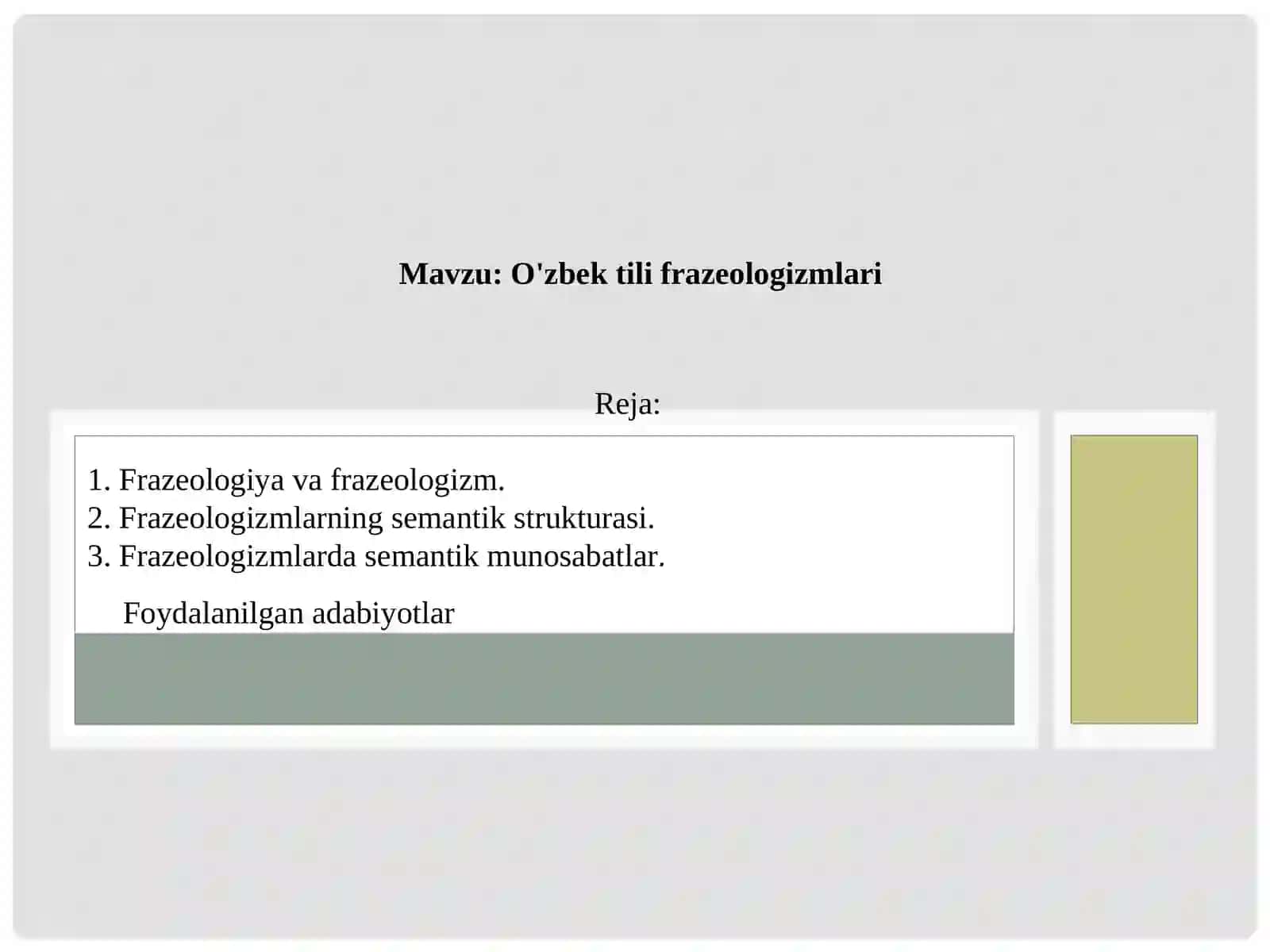 O'zbek tili frazeologizmlari 2