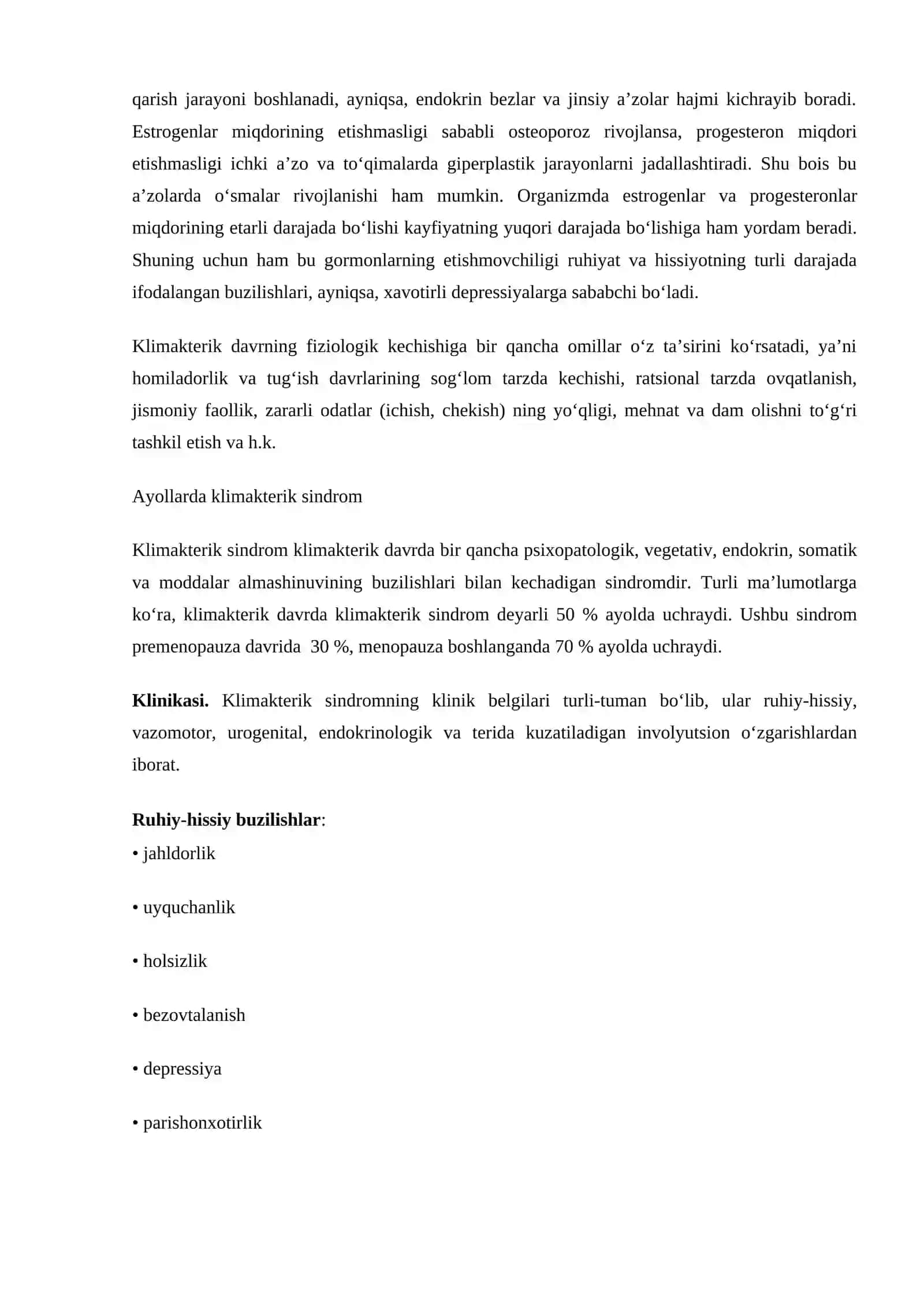 Klimakterik sindrom haqida tushuncha 2