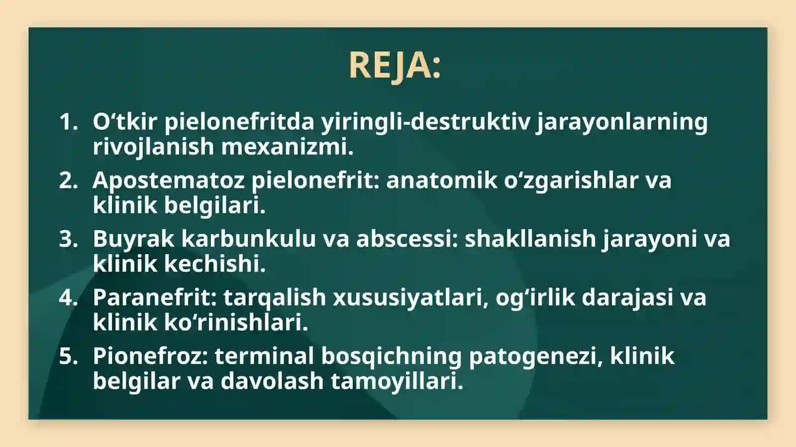 O‘tkir pielonefrit asoratlari 2