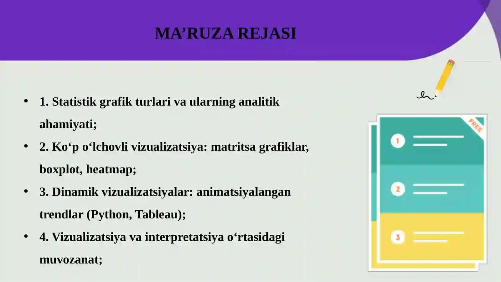 Ma’lumotlarni vizualizatsiya qilish: ilmiy tahlilga oid yondashuvlar 2