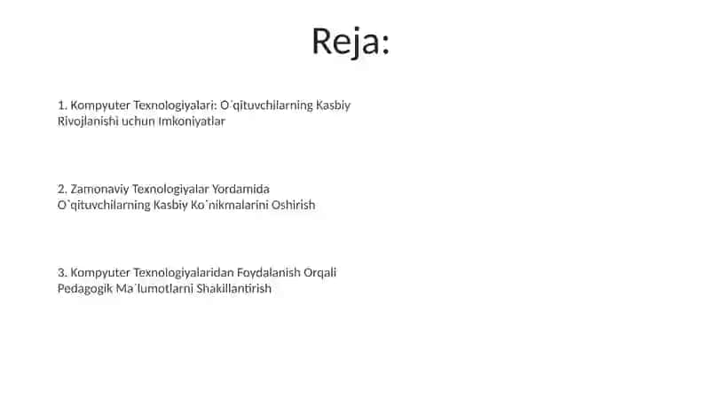 Kompyuter Texnologiyalari: O`qituvchilarning Kasbiy Rivojlanishi 2
