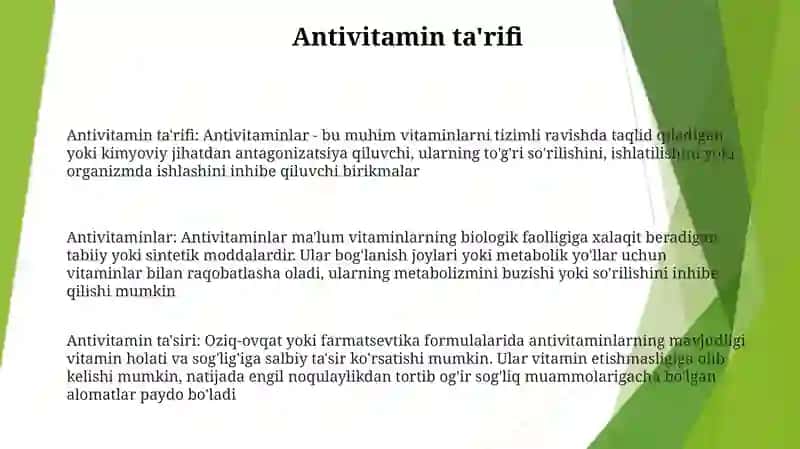 Antivitaminlar 2