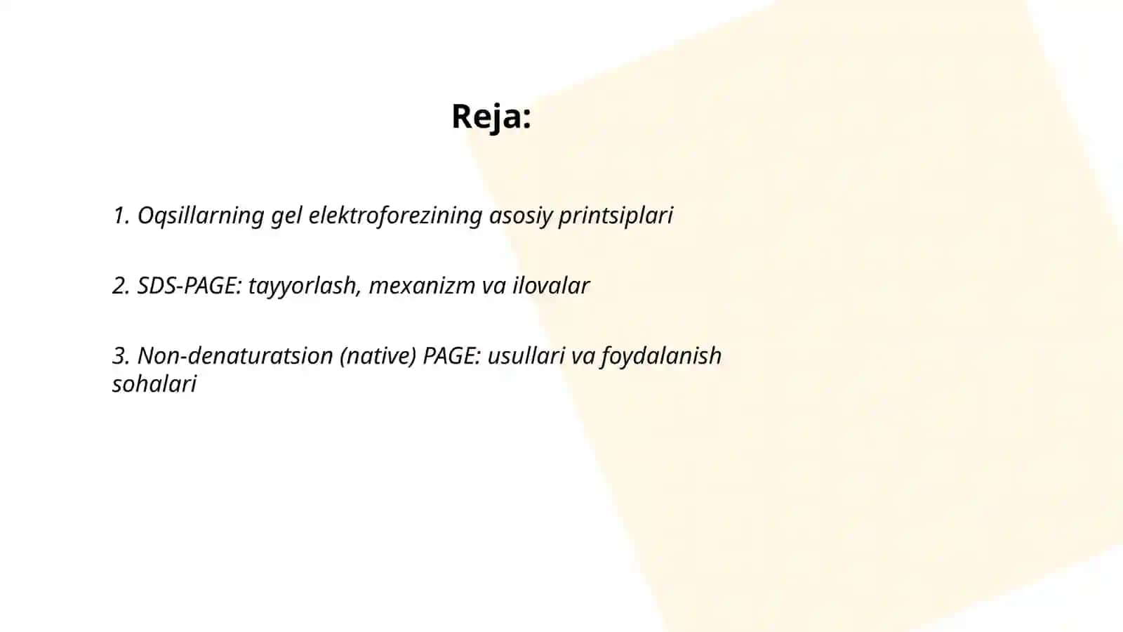 Oqsillarning gel elektroforezi 2
