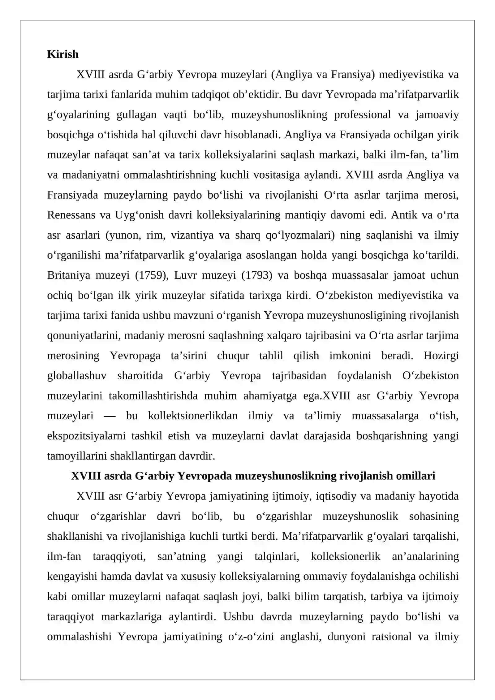 XVIII asrda G‘arbiy Yevropa muzeylari (Angliya va Fransiya) 2