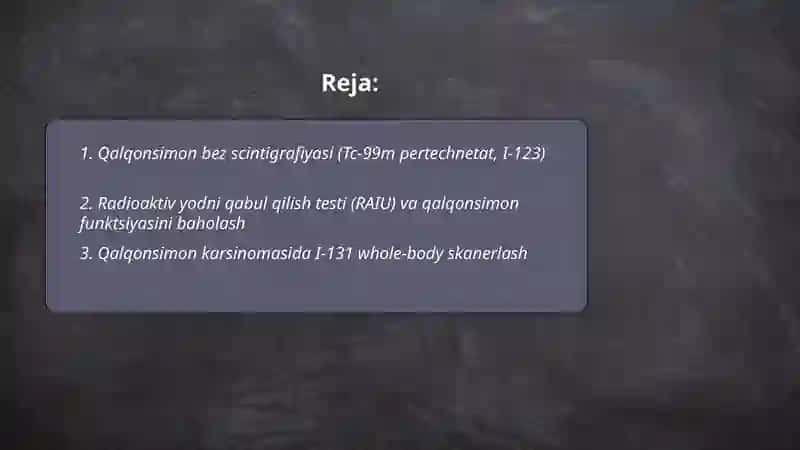 Qalqonsimon bez scintigrafiyasi (Tc-99m pertechnetat, I-123) 2