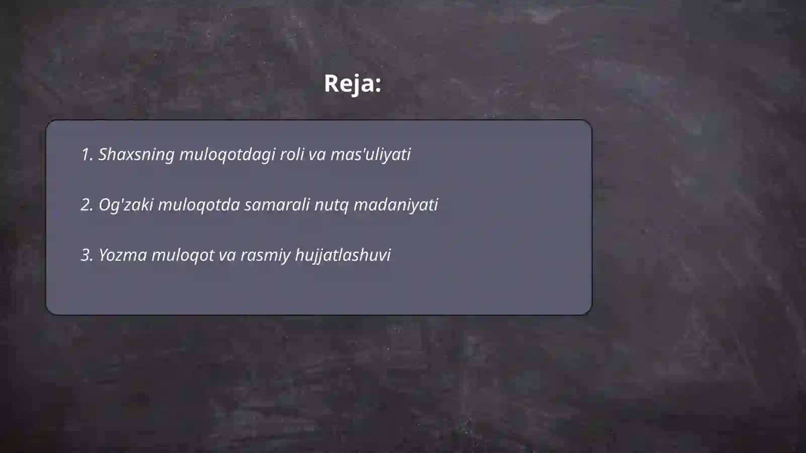 Shaxs faoliyati muloqot 2