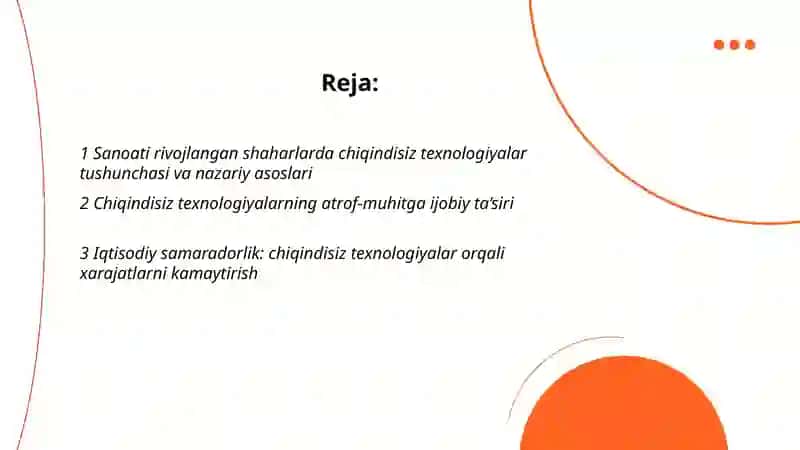 Sanoati rivojlangan shaharlarda chiqindisiz texnologiyalar tushunchasi va nazariy asoslari 2