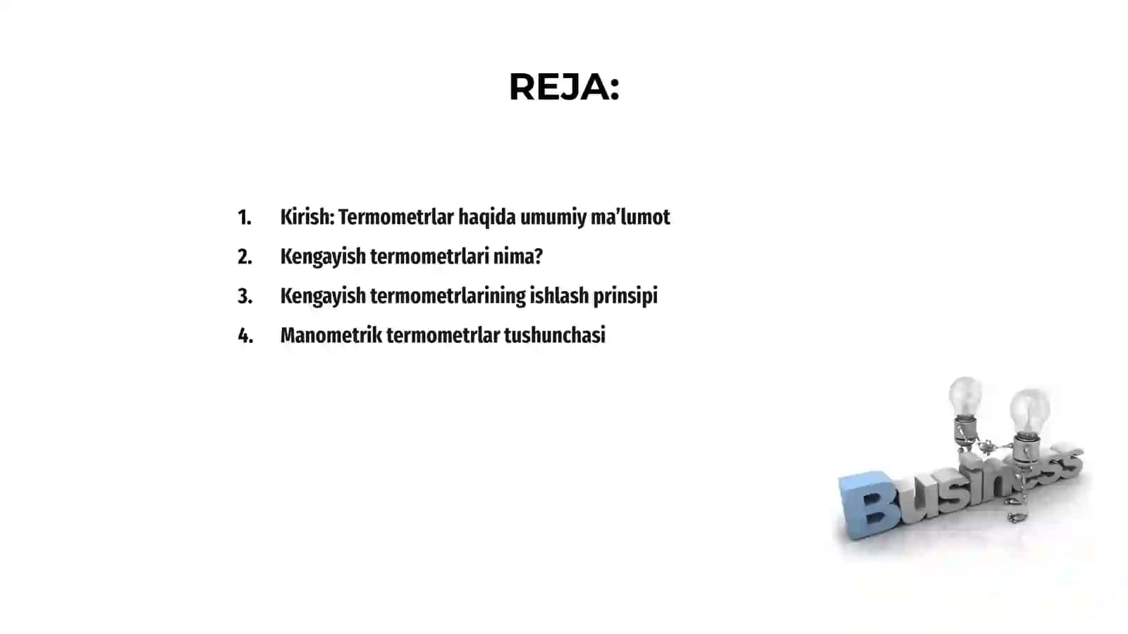 Kengayish va manometrik termometrlar 2