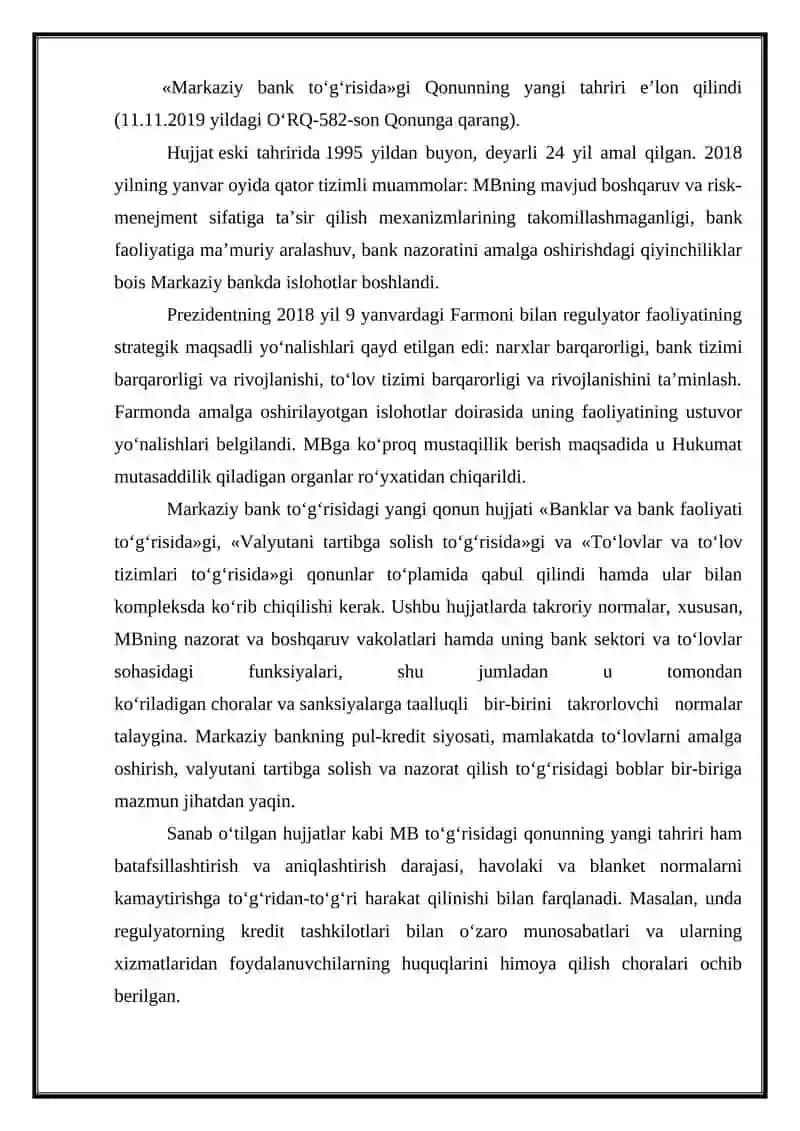 O’ZBEKISTON RESPUBLIKASI MARKAZIY BANKI 2