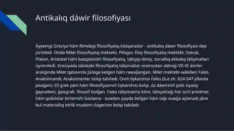 BATIS FILOSOFIYASINIŃ TIYKARǴI BAǴDARLARI HÁM OLARDIŃ ILIM-PÁN RAWAJLANIWINA TÁSIRı 2