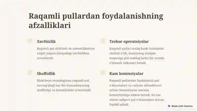 Raqamli pul 2