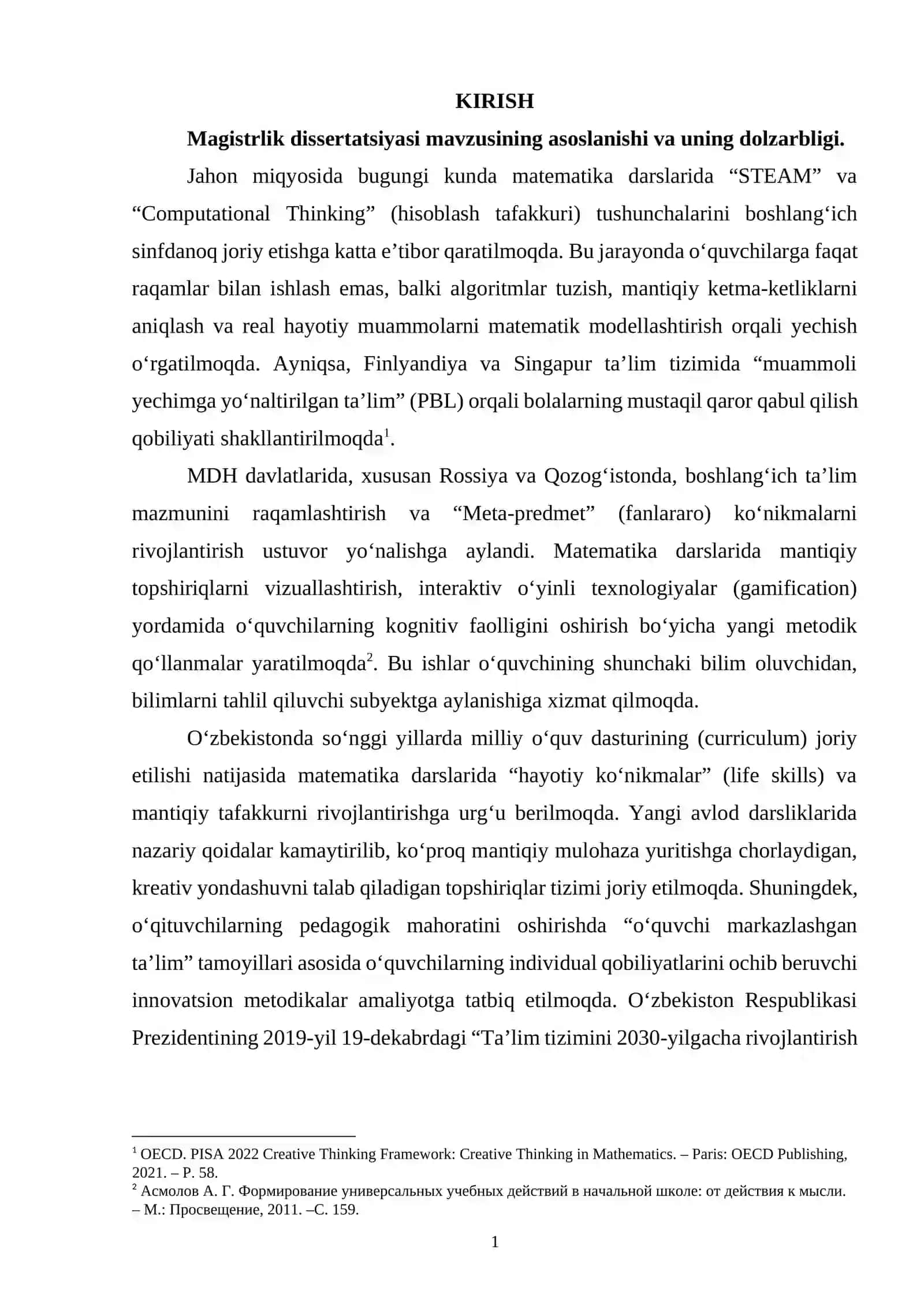 BOSHLANG‘ICH SINFLARDA MATEMATIKA DARSLARIDA FIKRLASH QOBILIYATLARINI RIVOJLANTIRISH YO‘LLARI 2