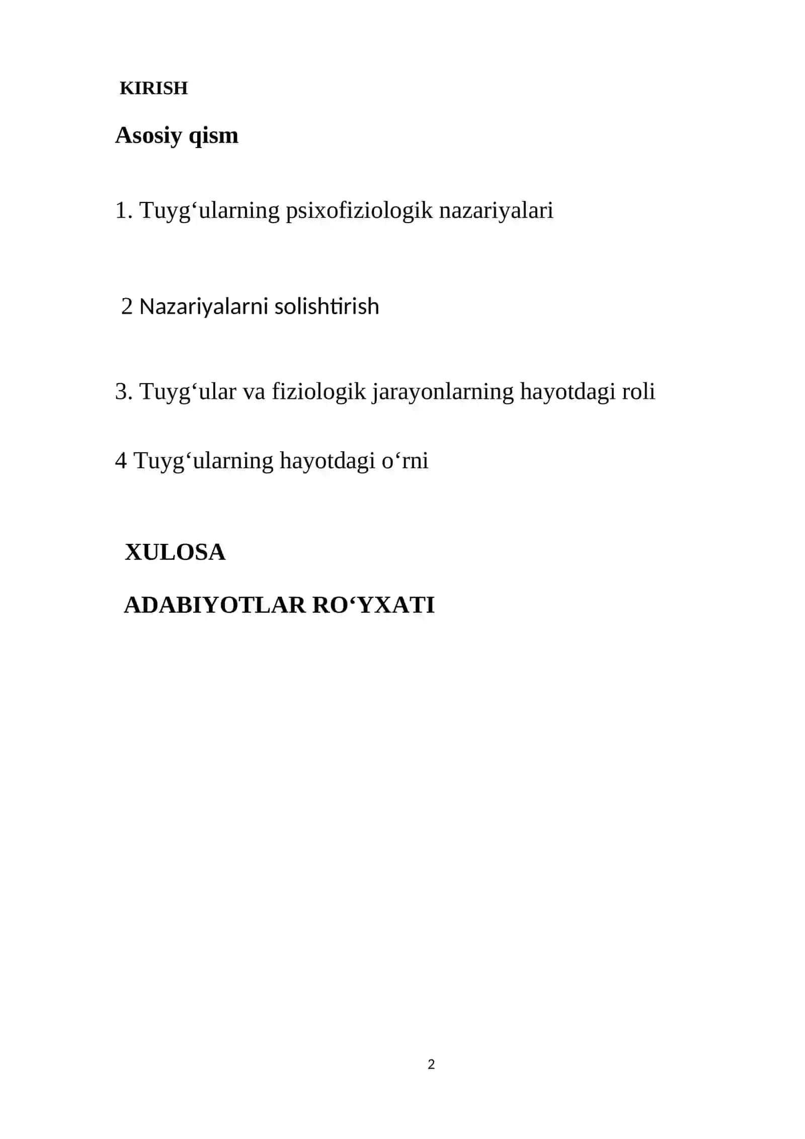 Tuyģularning psixofiziologik nazariyalari 2