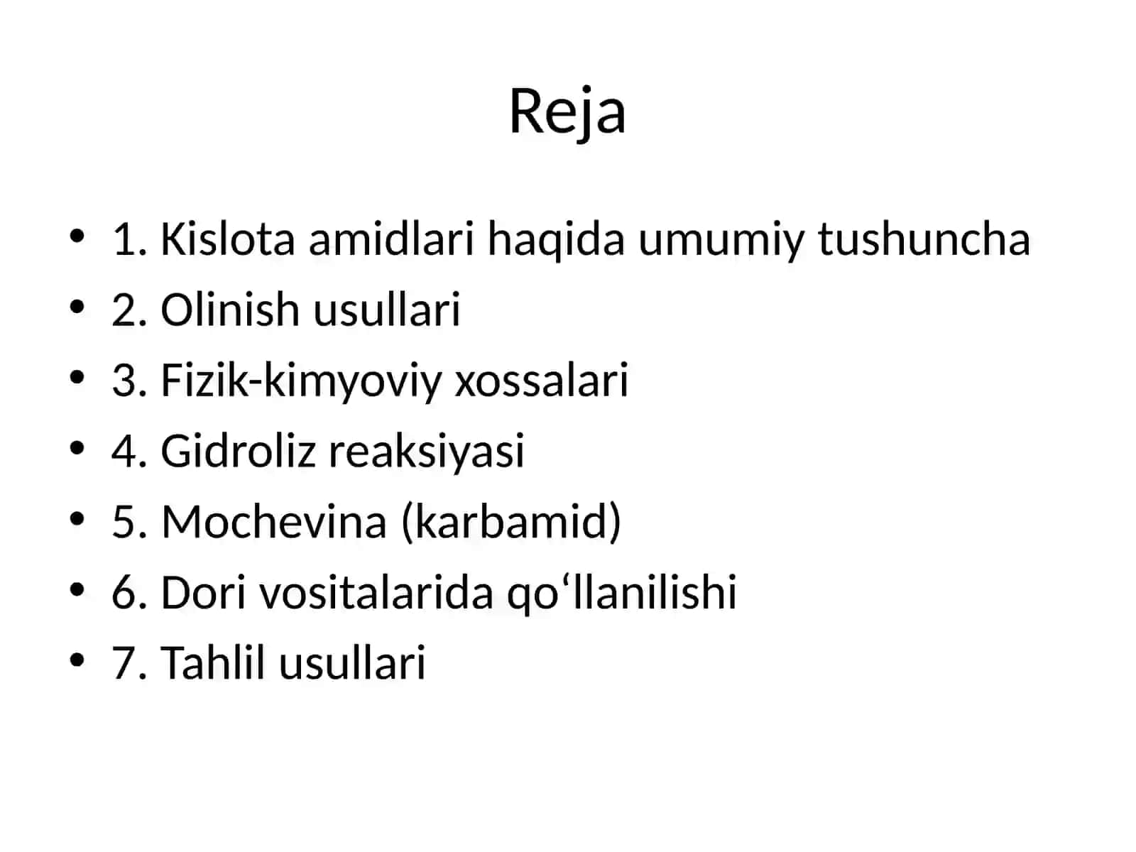 Karbonkislotalarning amidlari saqlagan dorimoddalar tahlili 2
