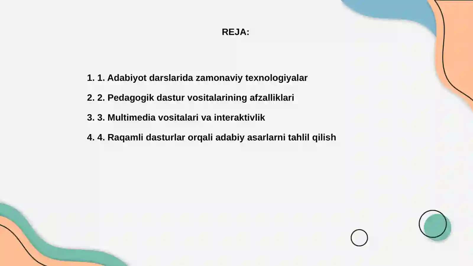 Adabiyot darslarini o’tishda pedagogik dastur vositalarini qo’llash 2