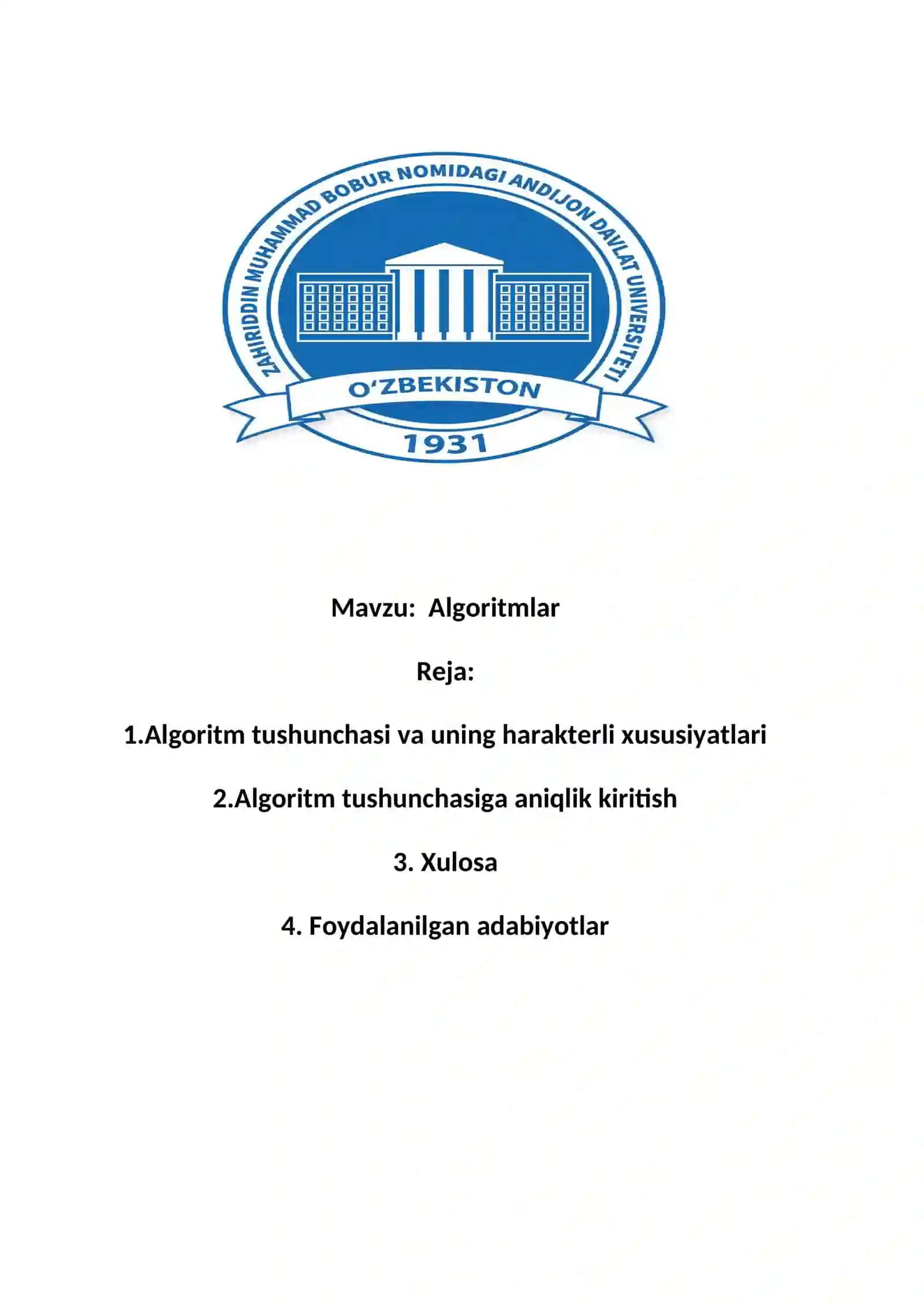 Algoritmlar 2