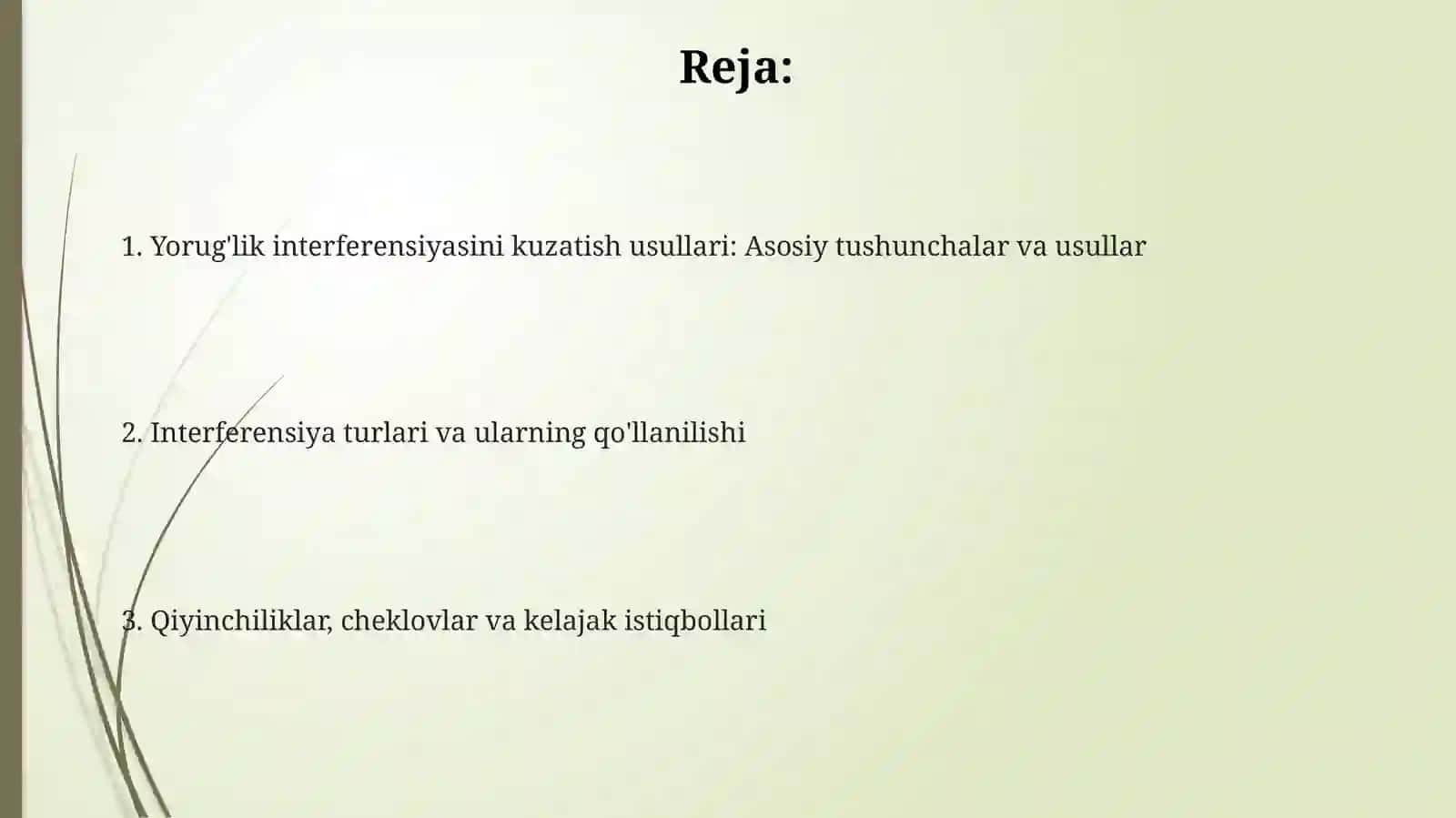 Yorug’lik interferensiyasini kuzatish usullari 2