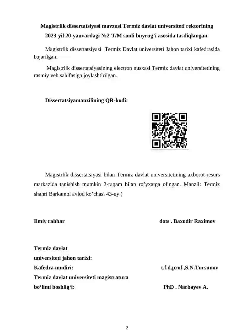 Magistrlik dissertatsiyasi 2