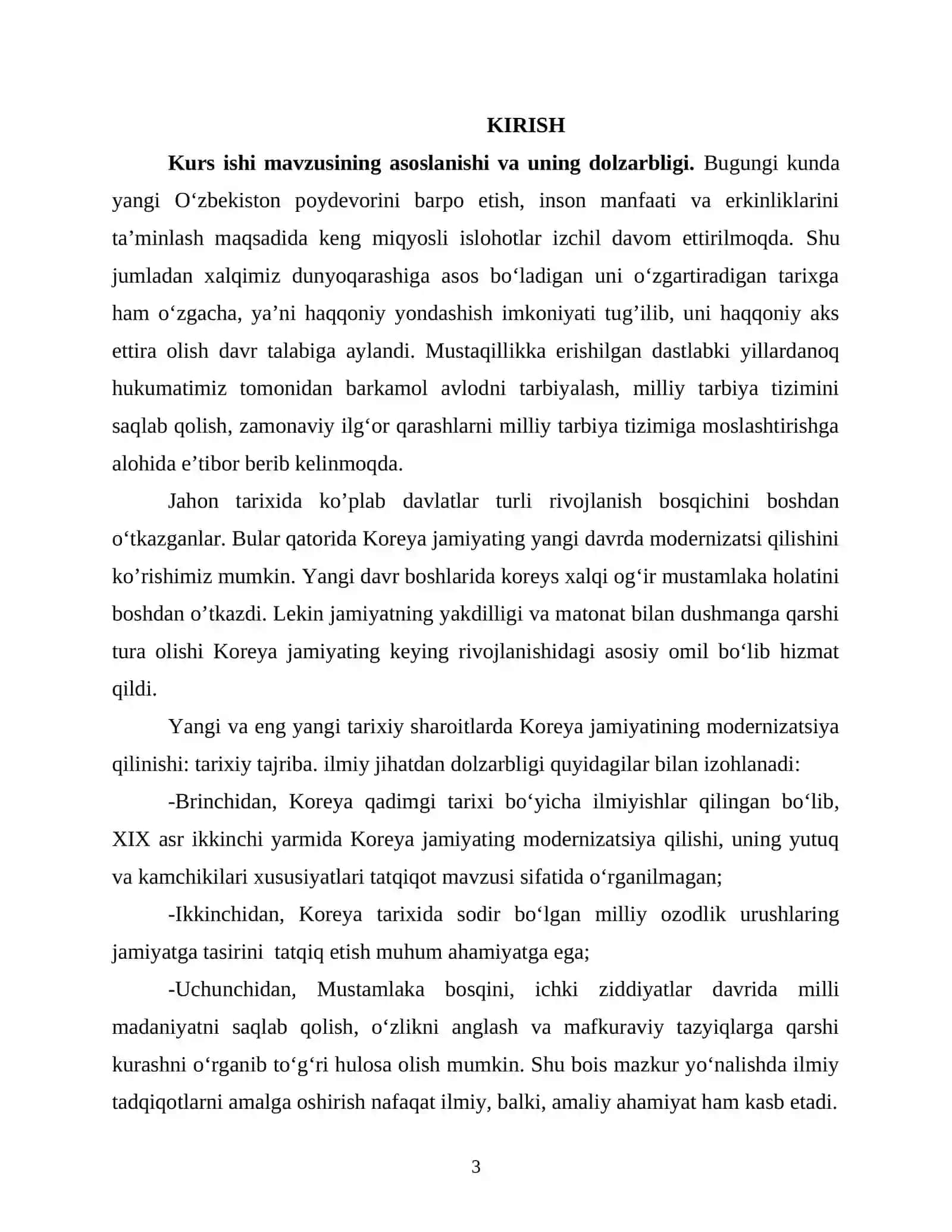 Yangi va eng yangi tarixiy sharoitlarda Koreya jamiyatining modernizatsiyasi 2