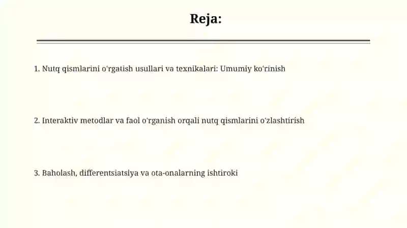 Nutq qismlarini o'rgatishda metod va usullar 2