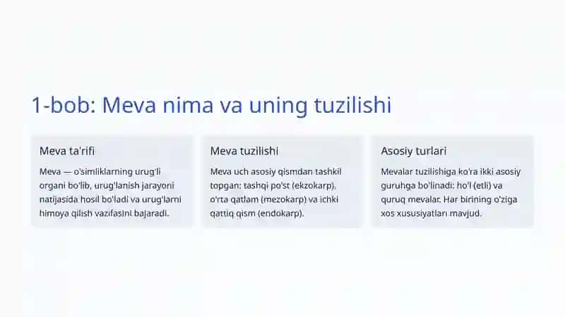 Meva va urug'larning turlari 2