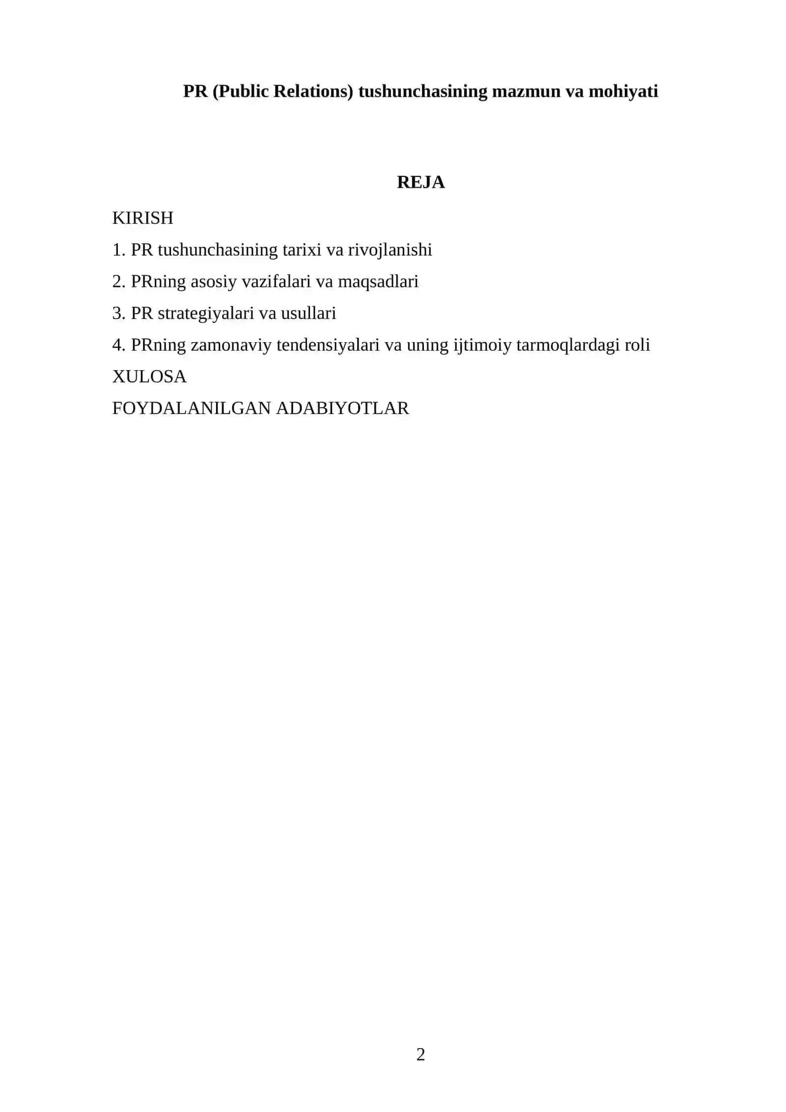 PR (Public Relations) tushunchasining mazmun va mohiyati 2