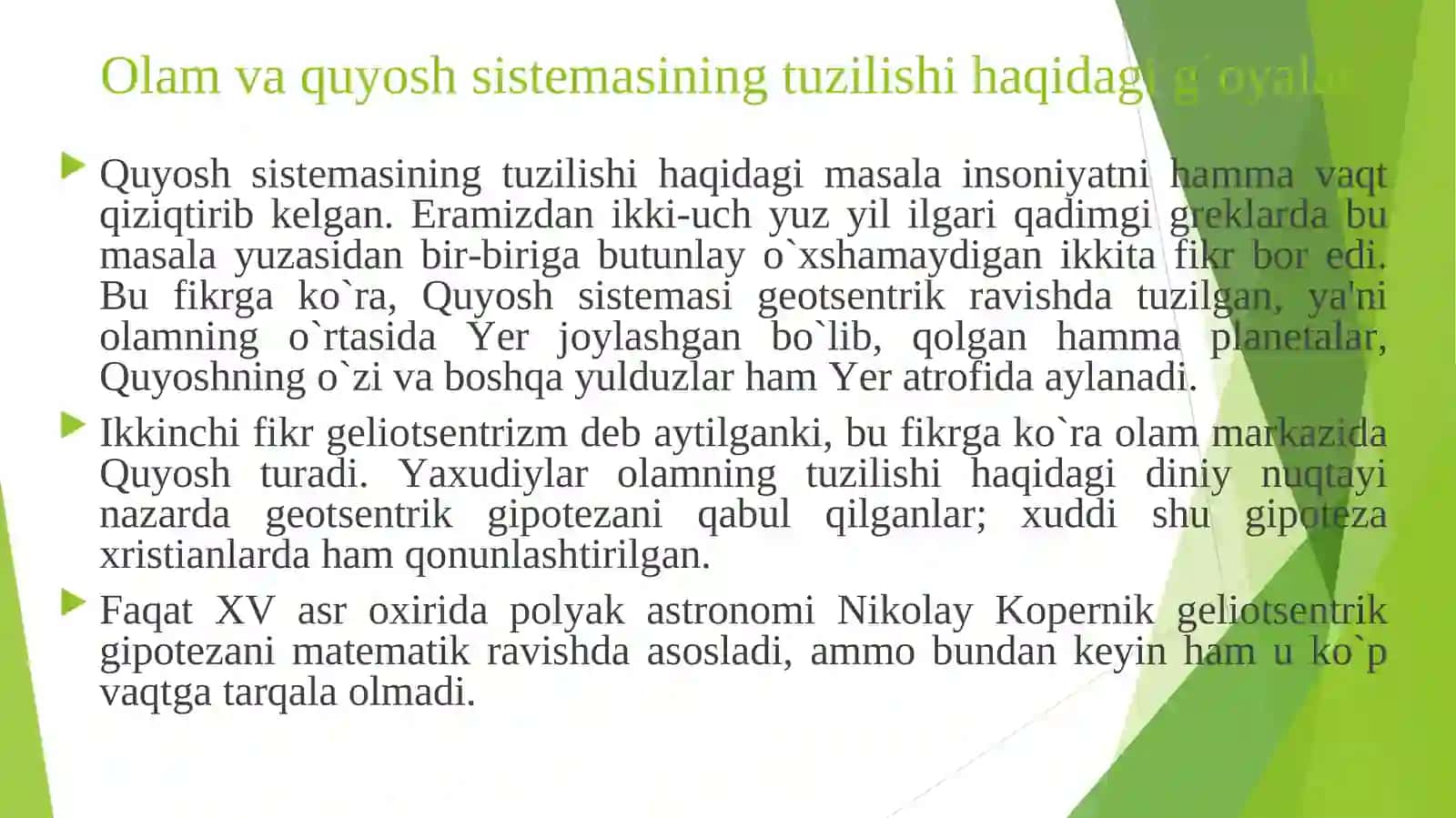 YЕrning paydo bo`lishi, tuzilishi va kimyoviy tarkibi 2