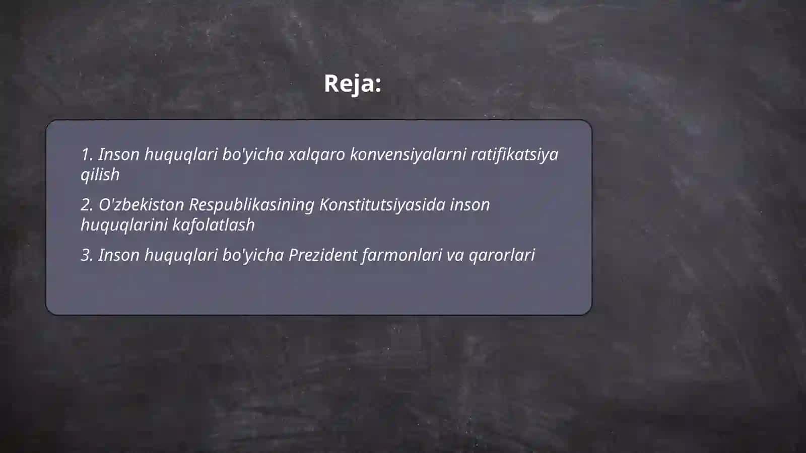 O'zbekistonda inson huquqlari va erkinliklari kafolatlarining yaratilishi 2