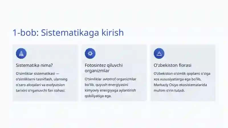 O'simliklar sistematikasi: Tabiatning tartibga solingan dunyosi 2