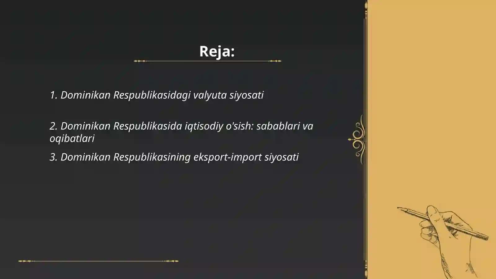 Dominican Republikasi bojhona siyosati tahlili 2