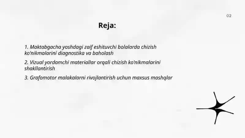 Maktabgacha yoshdagi zaif eshituvchi bolalarni rasm chizish koʻnikmalarini shakllantirish 2
