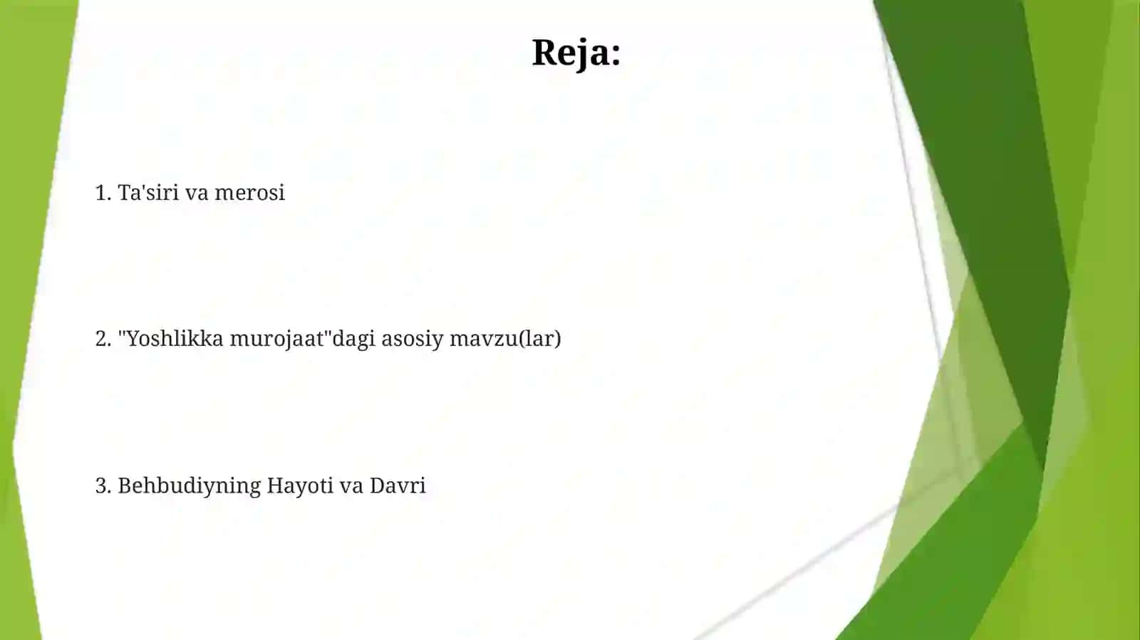 Mahmudxoʻja Behbudiyning "Yoshlarga murojaat" maqolasini tahlili 2