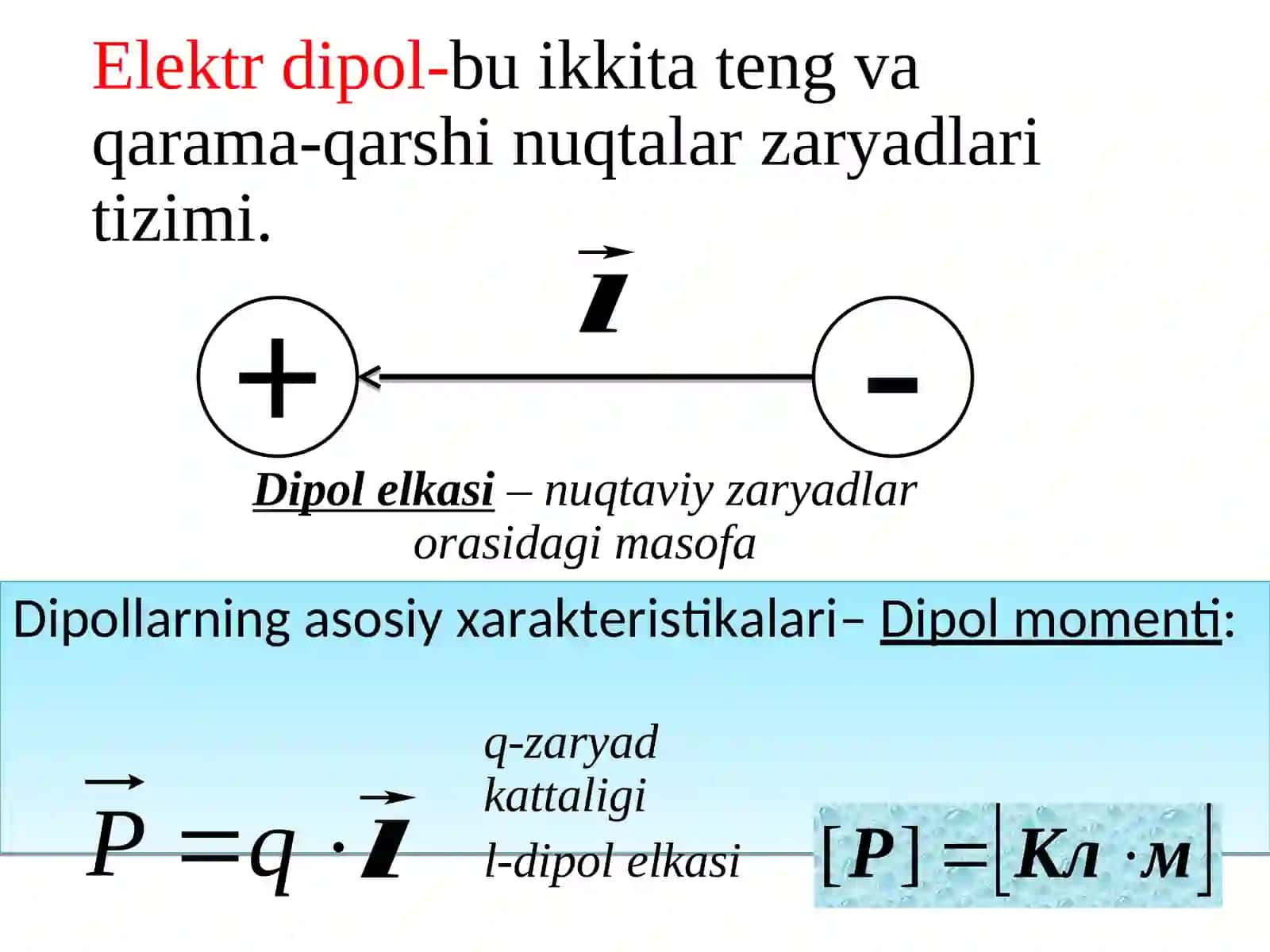 Elektr dipol. Biopotensiallarni qayd qilish 2