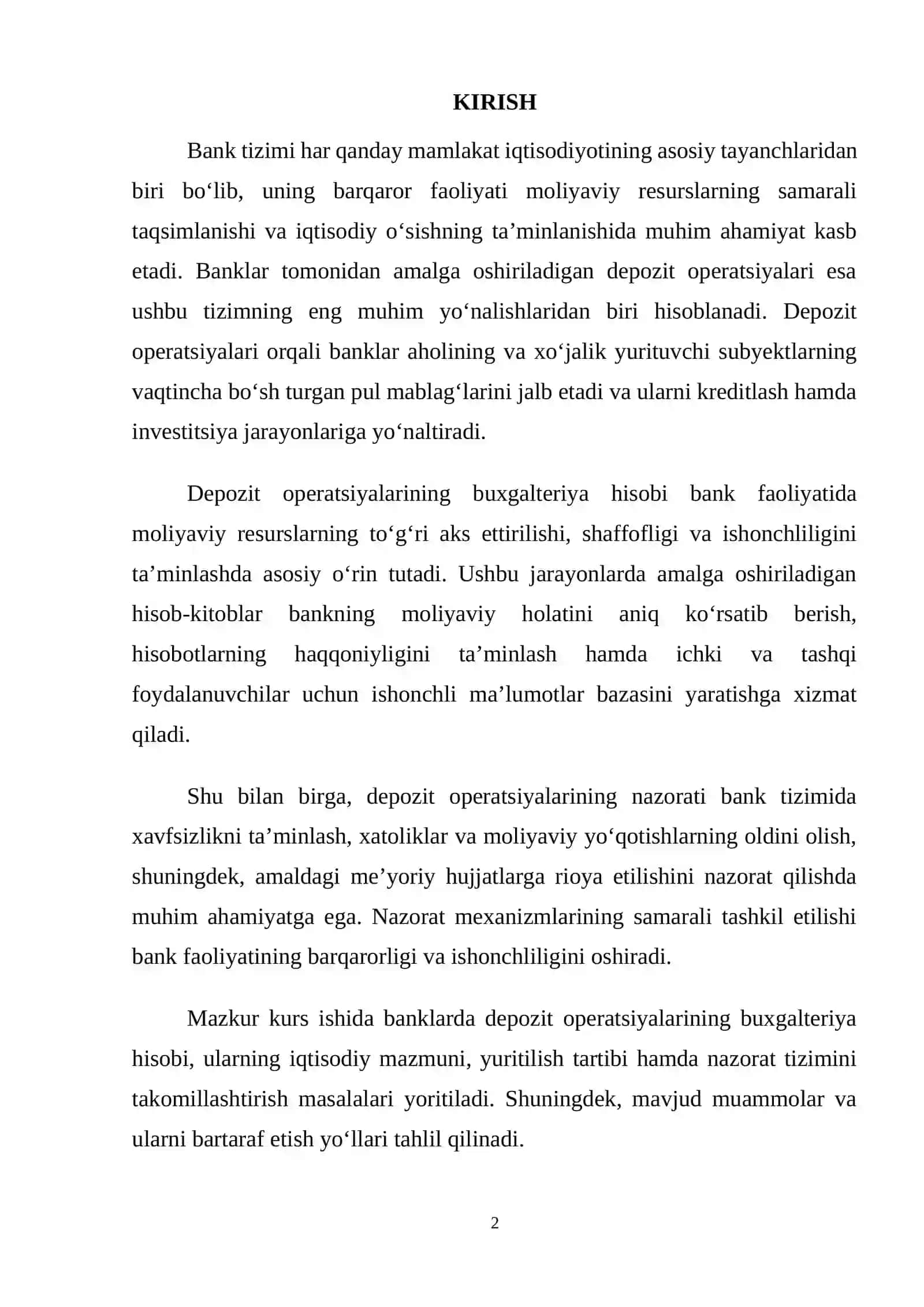 Bankda depozit operatsiyalari hisobi va ularning nazorati 2