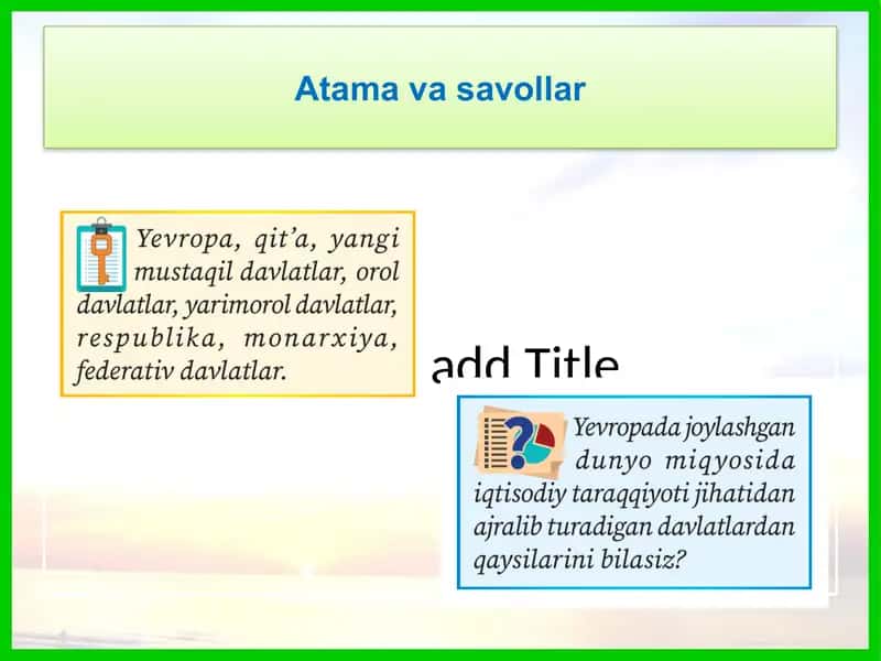 Yevropaning geografik o‘rni, chegaralari va siyosiy xaritasi 2
