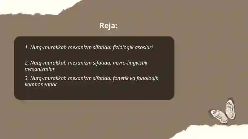 Nutq-murakkab mexsnizm sifatida 2