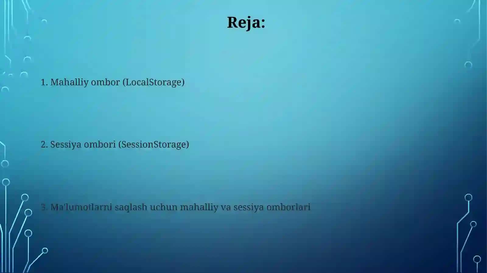 Mahalliy saqlash va sessiya omborlari 2