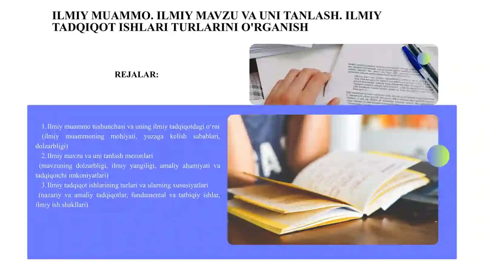 Mustaqil ta’lim uchun Boshlang’ich ta’lim metodologiyasi fanidan 2